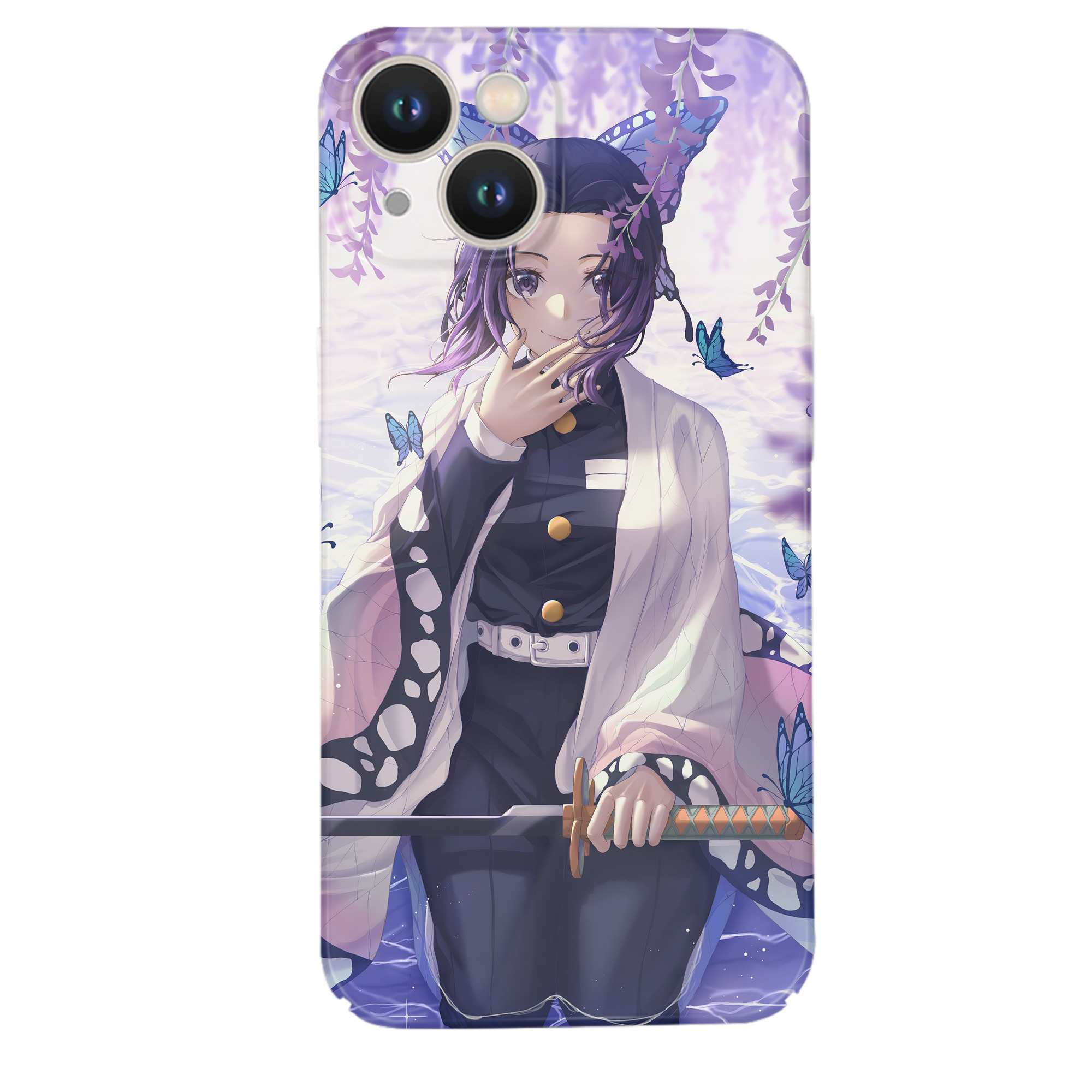 （画像用） 鬼滅の刃（きめつのやいば）蟲柱-胡蝶 しのぶ／こちょう しのぶ Kochou Shinobu 【iPhone 14シリーズ対応】ハードケース